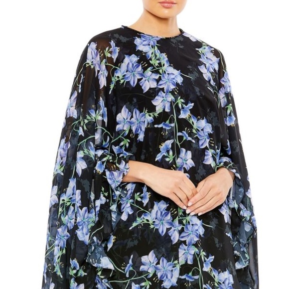 NWT Ieena for MAC DUGGAL Floral Cape Mini Shift Dress 4 - Picture 16 of 16